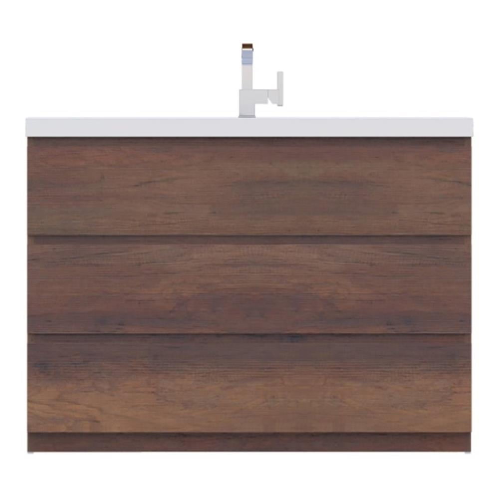 Paterno 48" Rosewood Modern Bathroom Vanity with White Acrylic Top