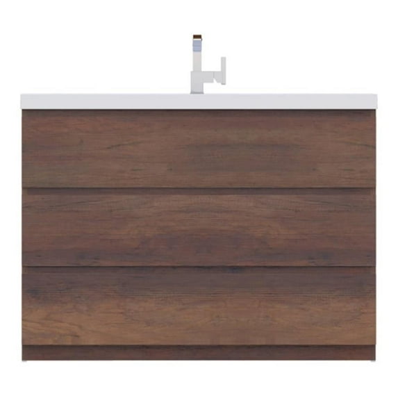 Alya Bath Paterno 48" Modern Wood Freestanding Bathroom Vanity in Rosewood Brown
