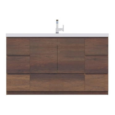 Alya Bath Paterno 60" Wood Single Freestanding Bathroom Vanity in Rosewood Brown