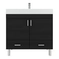 thumbnail image 1 of Alya Bath Ripley 36" Modern Wood 2-drawer Vanity with Acrylic Sink in Black, 1 of 6