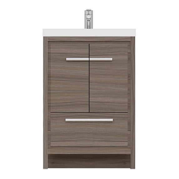 Alya Bath Sortino 24" Wood Bathroom Vanity with Acrylic Sink in Gray