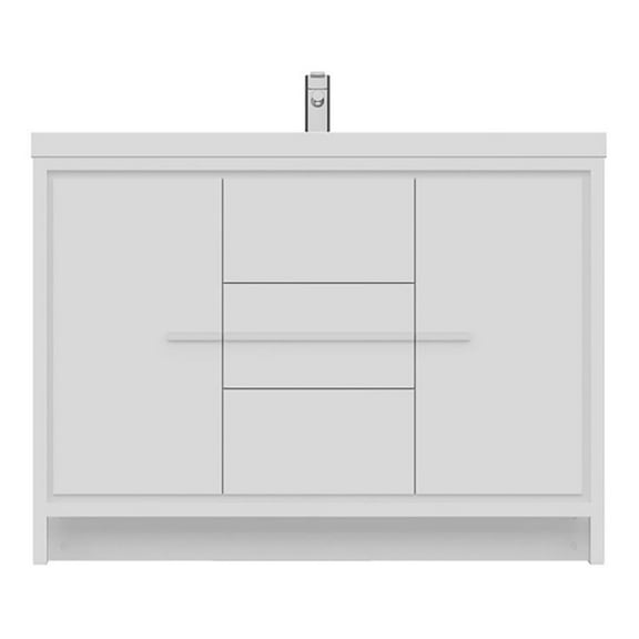 Alya Bath Sortino 48" Wood Bathroom Vanity with Acrylic Sink in White