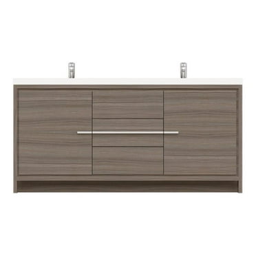 Alya Bath Sortino 72" Wood Bathroom Vanity with Acrylic Sink in Gray