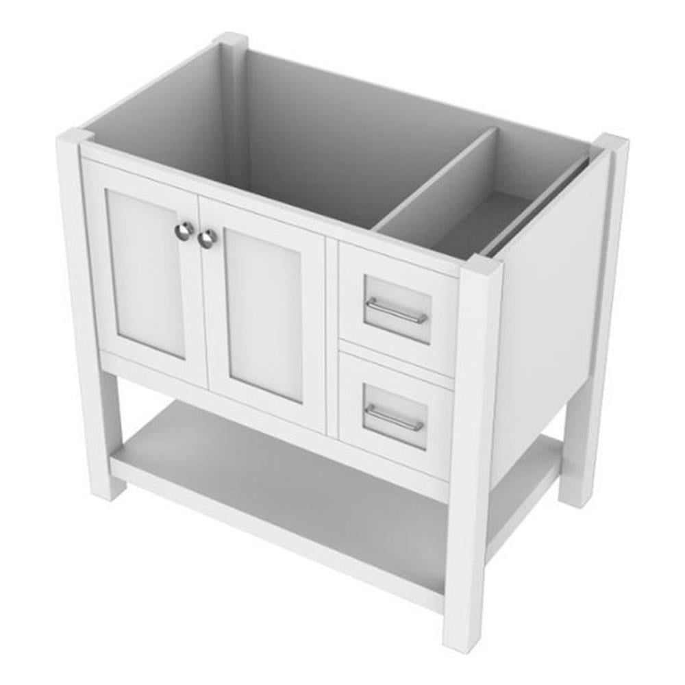 Wilmington 35" White Solid Wood Freestanding Vanity Base