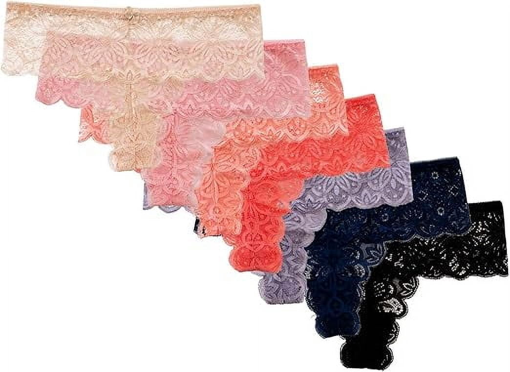 Alyce Intimates Women’s Lace Bikini Underwear Set Assorted, L, 7 Pack ...