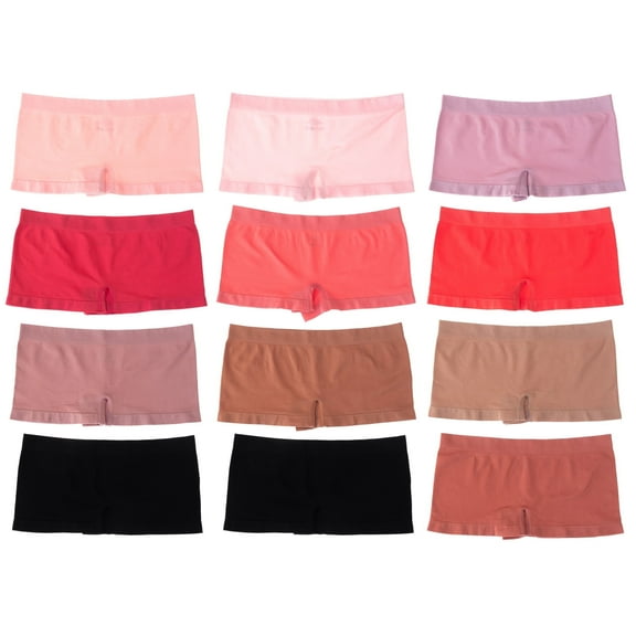Alyce Ives Intimates Boy Short Panties, L, Pinks, 12 Pack