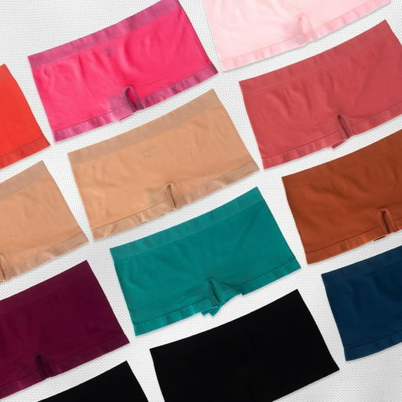 Alyce Ives Intimates Boy Short Panties, XL, Saturated Colors, 12 Pack