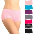 thumbnail image 1 of Alyce Ives Intimates Boyshort Panties for Women Seamless and No Show, Brights, 2XL, 7-Pack, 1 of 7
