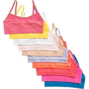 Alyce Ives Intimates Girls Cami Cotton Training Bras, Pastels, S, 10 Pack