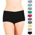thumbnail image 1 of Alyce Ives Intimates High Waisted Cotton Boyshort, Fun Prints & Solids, M, 12 Pack, 1 of 6