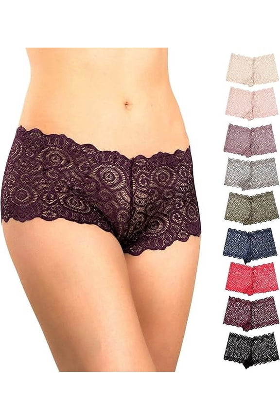Lace Boyshort Panties, 4X, 10 Pack