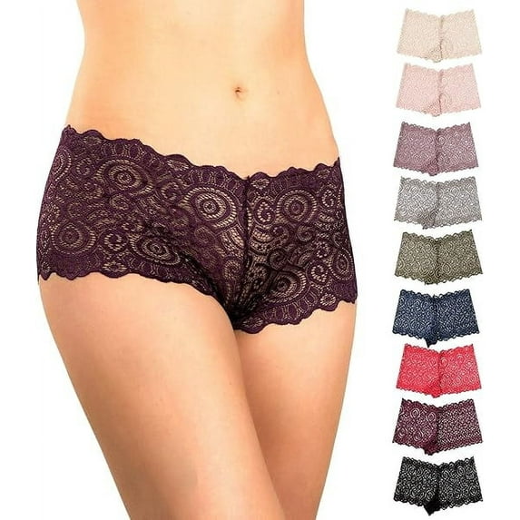 Alyce Ives Intimates Lace Boyshort Panties, 4X, 10 Pack