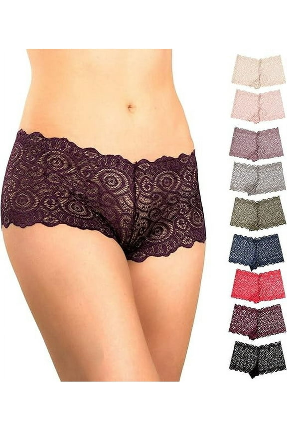 Lace Boyshort Panties, 5X, 10 Pack