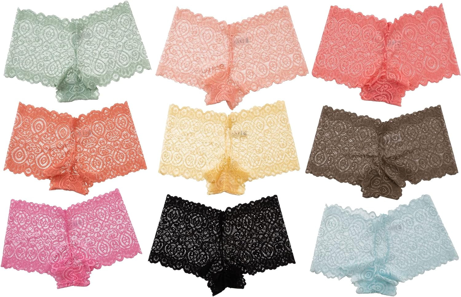 Alyce Ives Intimates Lace Boyshort Panties, Brights, 4X, 10 Pack ...