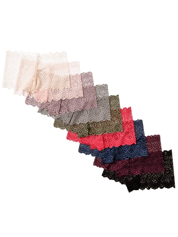 Lace Boyshort Panties, Standard Plus Sizes, XL, 10 Pack