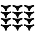 thumbnail image 1 of Alyce Ives Intimates Laser Cut Bikini for Women, Medium, Black, 12 Pack, 1 of 4