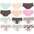 thumbnail image 1 of Alyce Ives Intimates Laser Cut Thongs for Women, XL, Prints, 12 Pack, 1 of 4