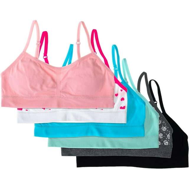 Alyce Ives Intimates Seamless Girls Bra with Lace Trim, Solid Prints 3, L, 6 Pack - Walmart.com