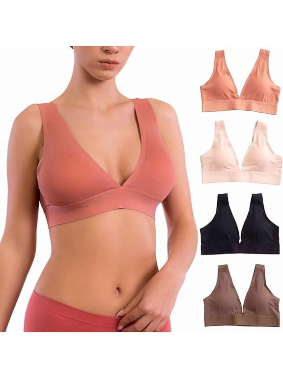 Seamless Lounge Bralette Laser Cut 3, S, 4 Pack