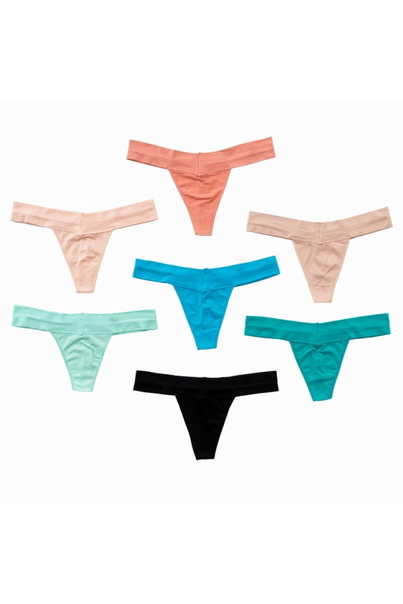 Seamless Yoga Bikini, L, Brights, 7 Pack