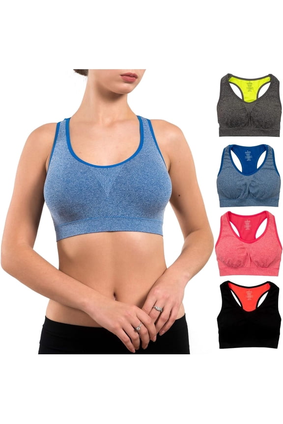 Sports Bras for Women Racerback Bra Sports Bra Pack, XL 4 pcs