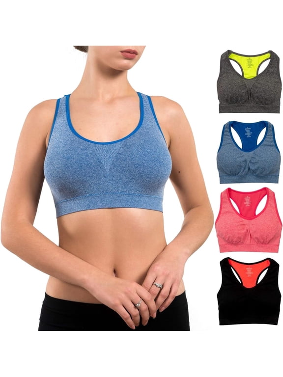 Sports Bras for Women Racerback Bra Sports Bra Pack, XL 4 pcs