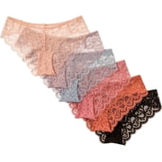 Alyce Ives Intimates Women’s Lace Bikini, Scalloped Edge, M, 6 Pack