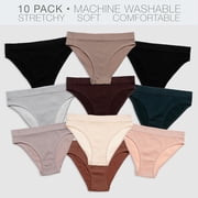 Alyce Ives Intimates Seamless Bikini Panties, No Show Underwear for Women, Assorted, Small, 10-Pack