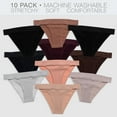thumbnail image 1 of Alyce Ives Intimates String Bikini Panties, Seamless Underwear for Women, Assorted, XL, 10-Pack, 1 of 5