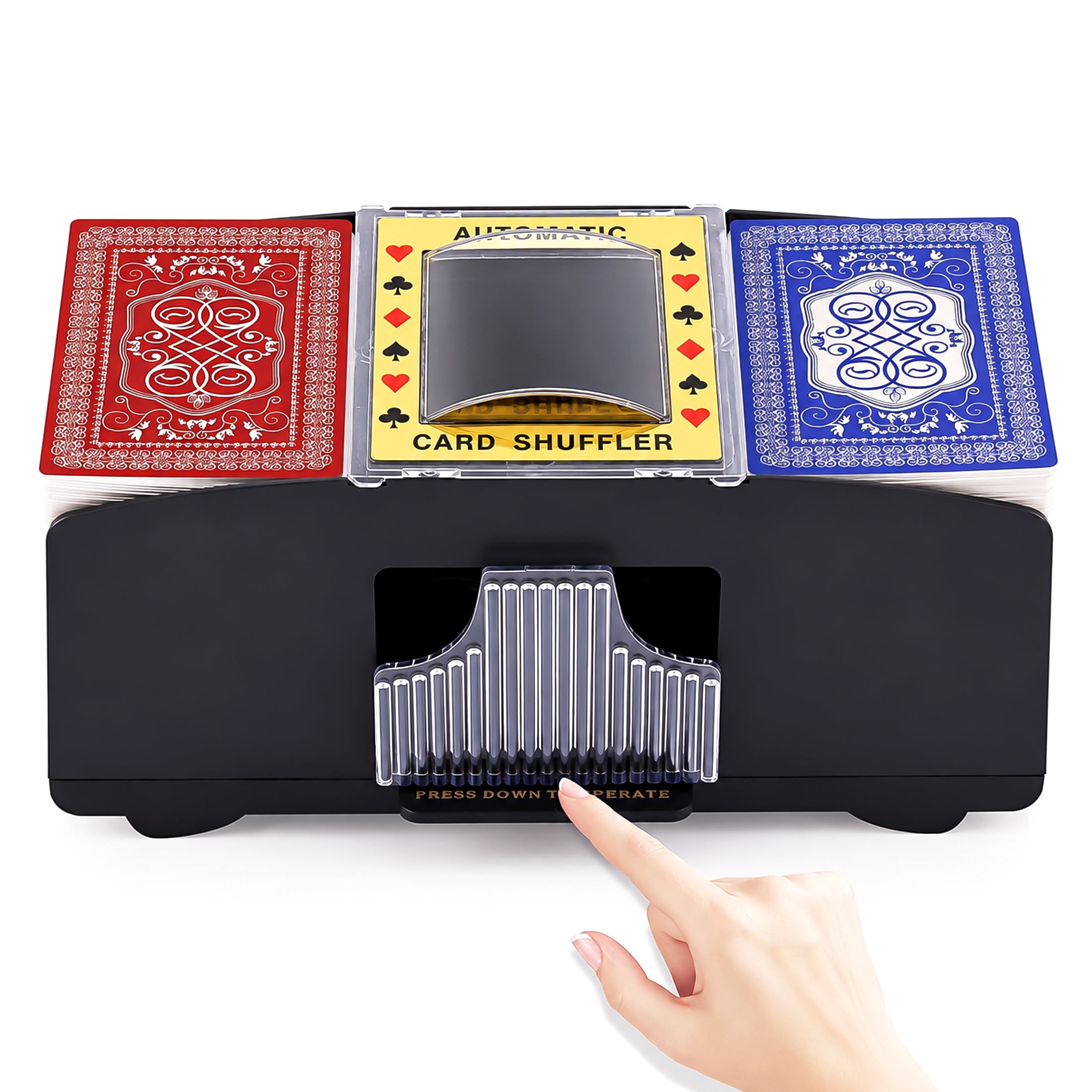 Alylo Automatic Card Shuffler for 1-2 Decks, Battery Operated ABS Card ...