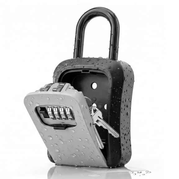 Alylo Key Lock Box, Wall Mount Safe & 4-Digit Resettable Key Storage for Home Outdoor