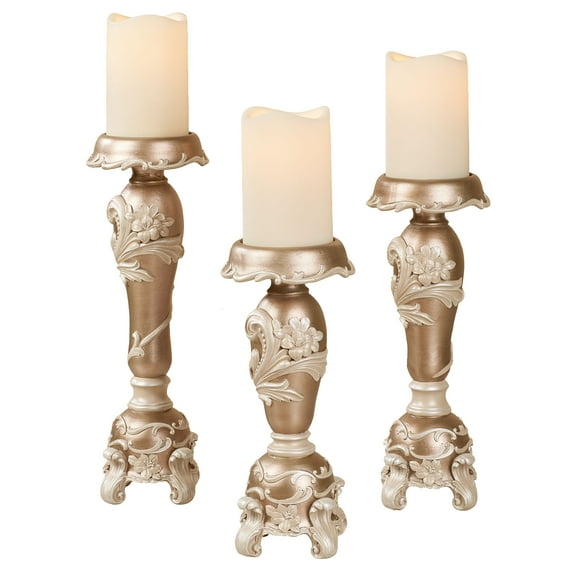 Alynna Candleholders Mocha Set of Three Mocha Set of 3