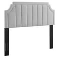 thumbnail image 1 of Modway Alyona Channel Tufted Performance Velvet Full/Queen Headboard in Light Gray, 1 of 6