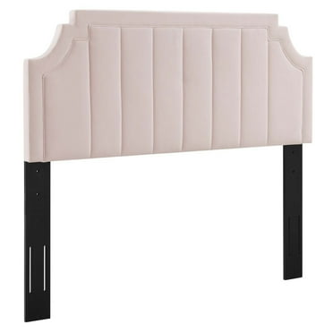 Alyona Channel Tufted Performance Velvet Full or Queen Headboard Pink