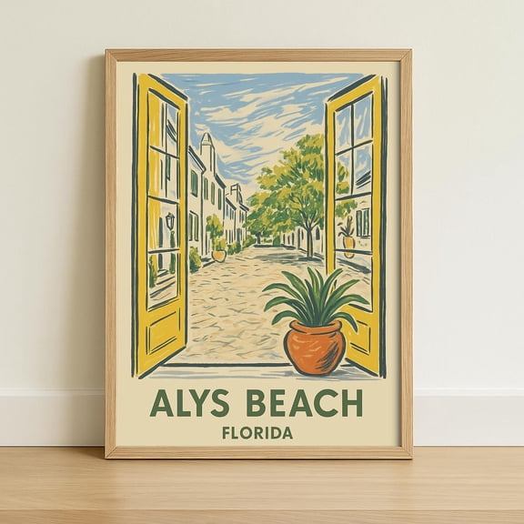 Alys Beach Florida Window View Unframed Paper Print
