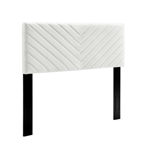 Modway Alyson Angular Channel Tufted Velvet Full/Queen Headboard in White
