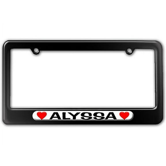 Alyssa Love with Hearts License Plate Frame
