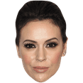 thumbnail image 1 of Alyssa Milano (Hair Up) Celebrity Mask, Flat Card Face, Fancy Dress Mask, 1 of 5