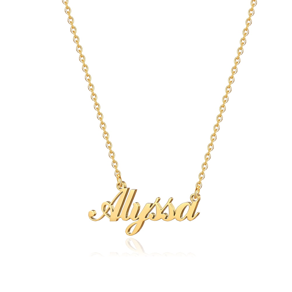 Alyssa Name Necklace 18K Gold Filled Custom Name Necklace