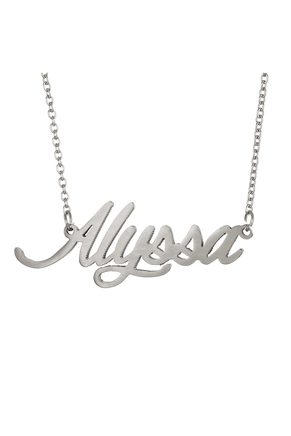 Alyssa Name Plate Necklace Layered Nameplate Stainless Steel Jewlery Graduation Gifts