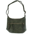 thumbnail image 1 of CTM  Synthetic Leather Adjustable Crossbody with Zipper Detail (Women), 1 of 5