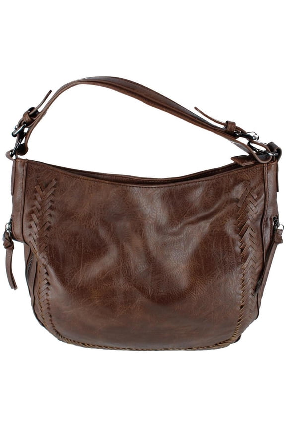Synthetic Leather Adjustable Slouch Shoulder Handbag (Women)