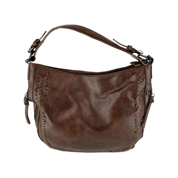 CTM Synthetic Leather Adjustable Slouch Shoulder Handbag (Women)