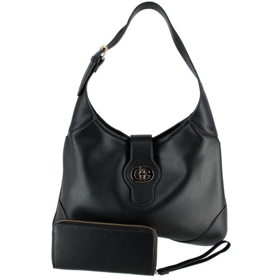 Alyssa  Synthetic Leather Shoulder Handbag and Matching Clutch/Wallet Set (Women)