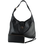 Alyssa Synthetic Leather Shoulder Handbag and Matching Clutch/Wallet Set Women
