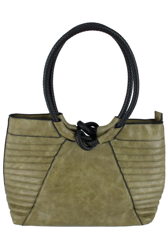 Textured Synthetic Leather Tote Handbag with Handle (Women)