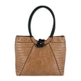 thumbnail image 1 of CTM  Textured Synthetic Leather Tote Handbag with Handle (Women), 1 of 4