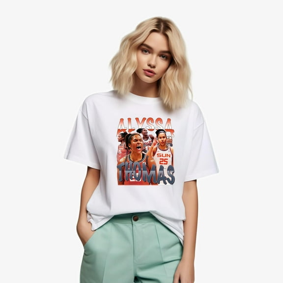 Alyssa Thomas Vintage Graphic WNBA Connecticut Sun T-Shirt, for men & women, up to size 5XL