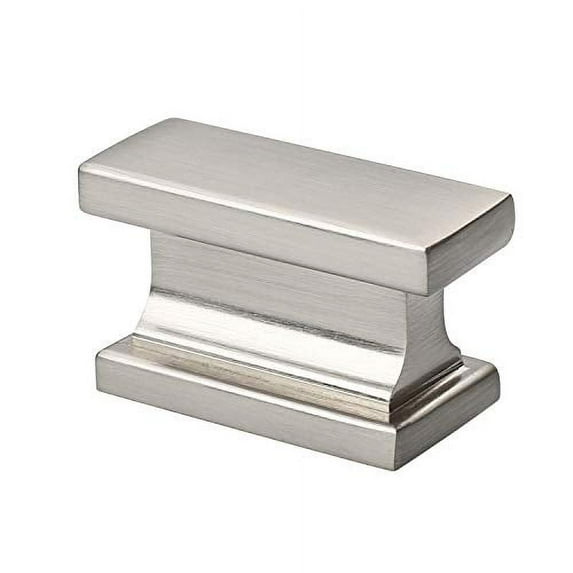 Alzassbg AL6061SN Brushed Satin Nickel, 1.46 Inch(37mm) Cabinet Hardware Rectangle Knobs for Cupboard and Drawer 10 Pack