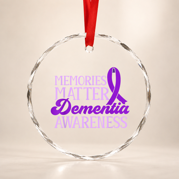 Alzheimer Awareness Dementia End Alz Glass Ornament